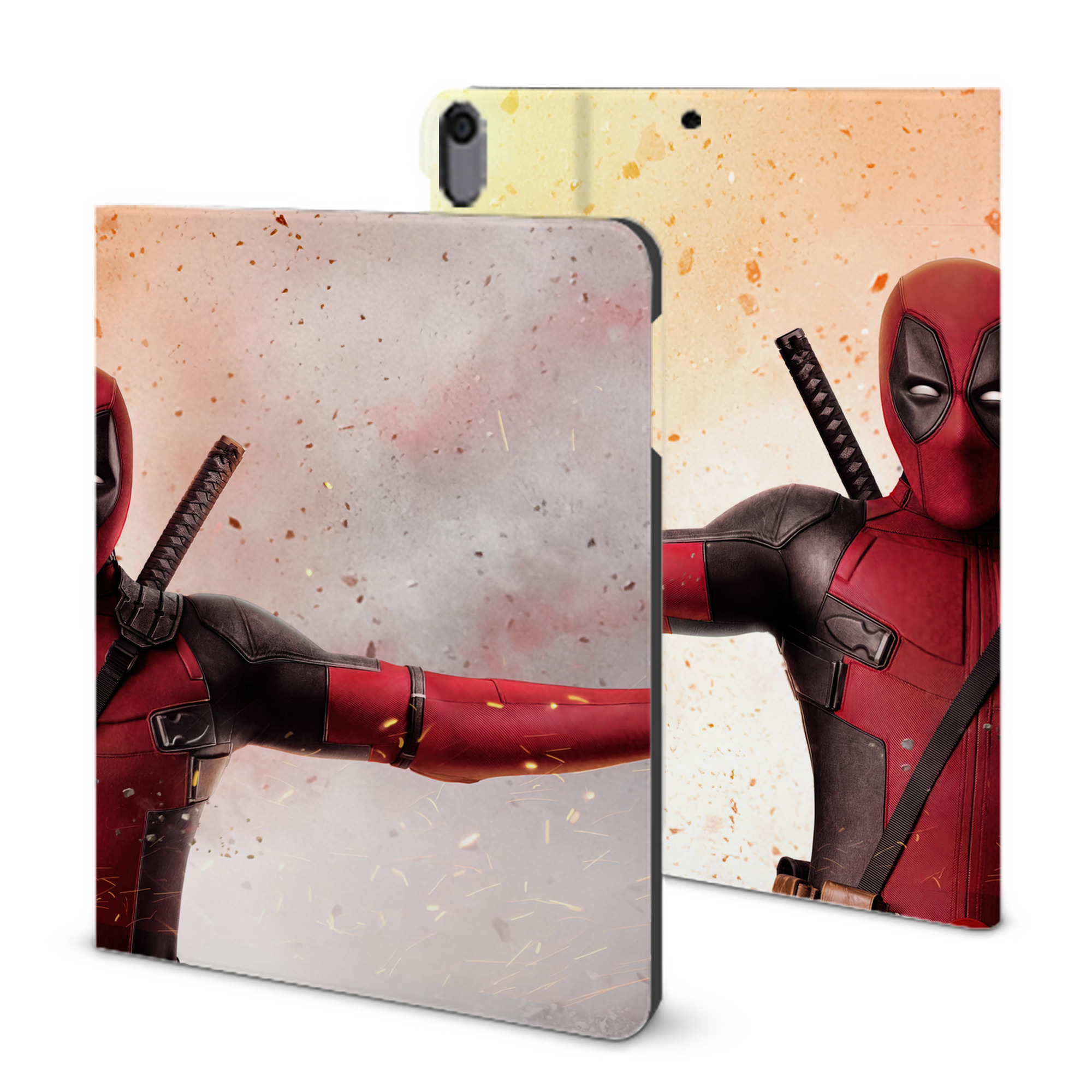 （画像用） Deadpool デッドプール IPad ケース ブック型 PUレザー TPU 耐衝撃 軽量 薄型 ペン収納なし 全面保護 IPad 各モデル対応